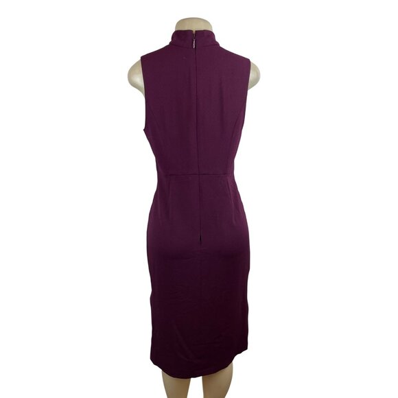 BCBGeneration Womens Sleeveless Plum Midi Dress with Choker Collar Sz 8 - Picture 3 of 8
